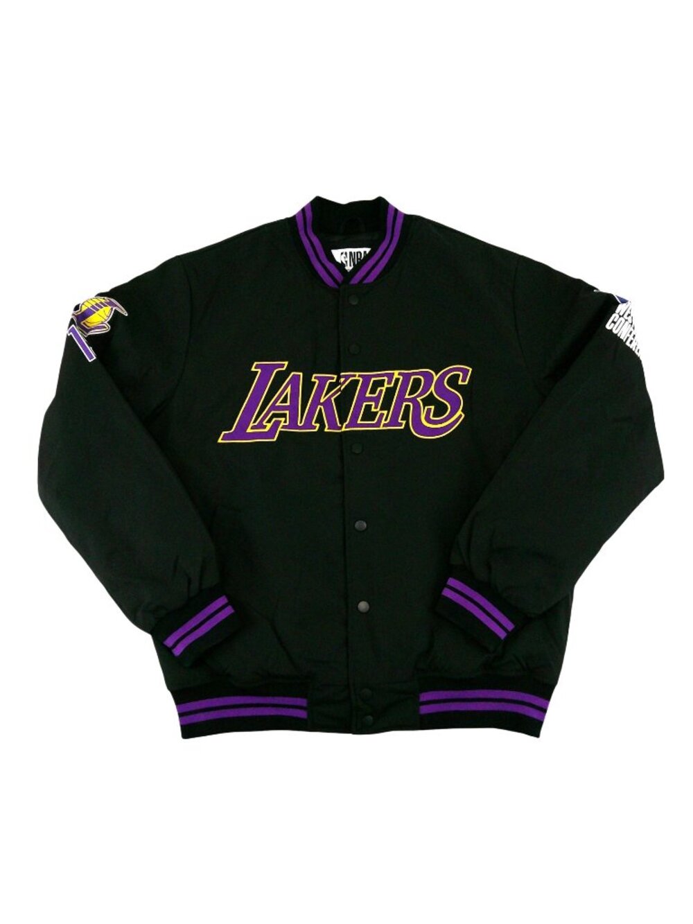 Los Angeles Lakers NBA Varsity Jacket Mens Medium Black Big Logo
